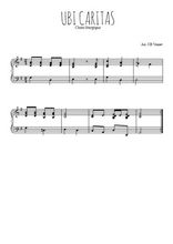 Téléchargez l'arrangement pour piano de la partition de Traditionnel-Ubi-Caritas-de-Taize en PDF